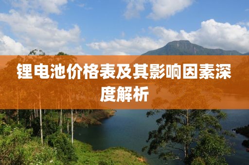 锂电池价格表及其影响因素深度解析
