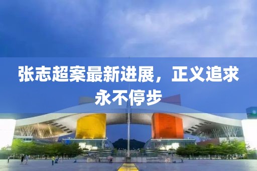 张志超案最新进展，正义追求永不停步