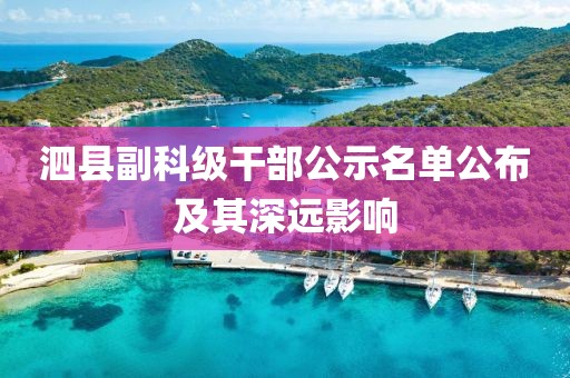 泗县副科级干部公示名单公布及其深远影响