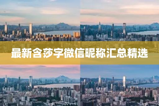 最新含莎字微信昵称汇总精选