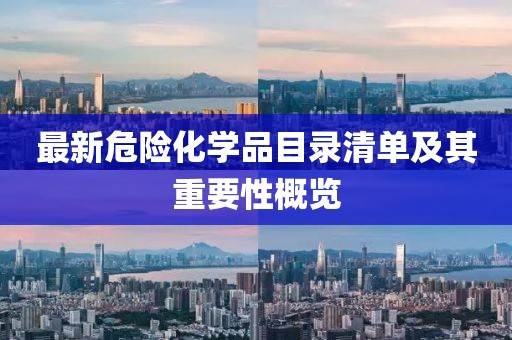 最新危险化学品目录清单及其重要性概览