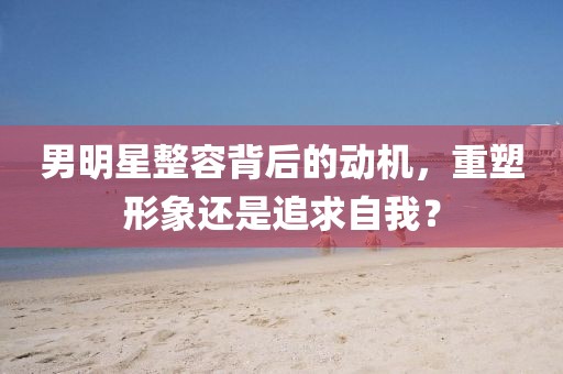 男明星整容背后的动机，重塑形象还是追求自我？