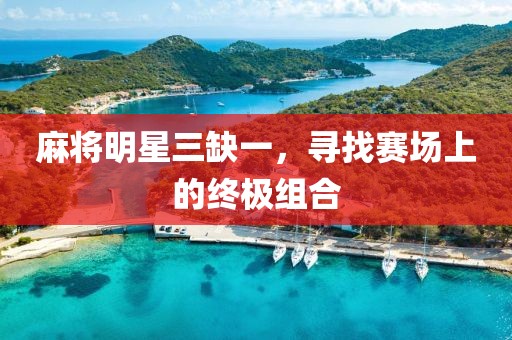 麻将明星三缺一，寻找赛场上的终极组合