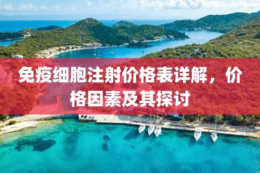 免疫细胞注射价格表详解，价格因素及其探讨
