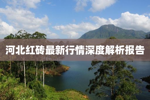 河北红砖最新行情深度解析报告