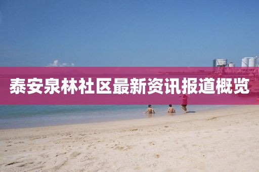 泰安泉林社区最新资讯报道概览