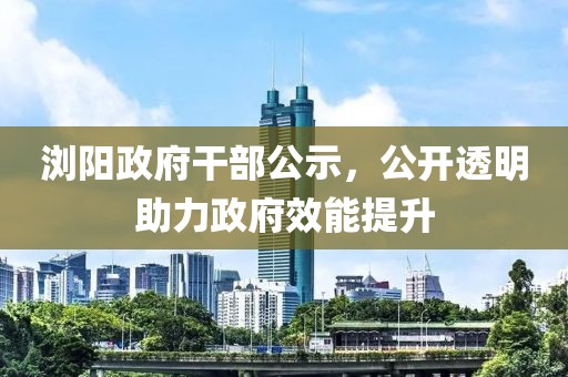 浏阳政府干部公示，公开透明助力政府效能提升