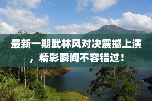 最新一期武林风对决震撼上演，精彩瞬间不容错过！