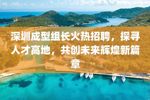 深圳成型组长火热招聘，探寻人才高地，共创未来辉煌新篇章