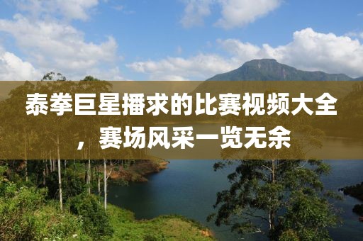 泰拳巨星播求的比赛视频大全，赛场风采一览无余