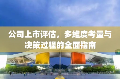 公司上市评估，多维度考量与决策过程的全面指南