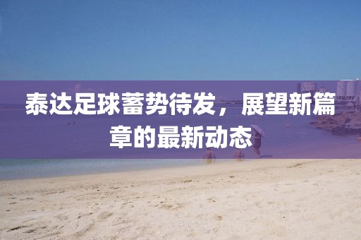 泰达足球蓄势待发，展望新篇章的最新动态