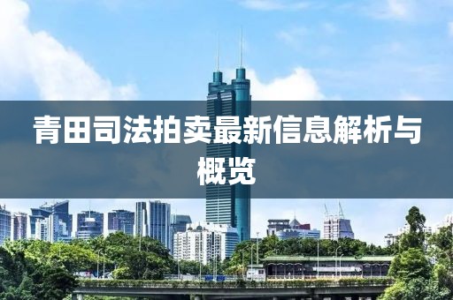 青田司法拍卖最新信息解析与概览
