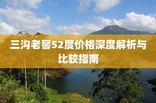 三沟老窖52度价格深度解析与比较指南