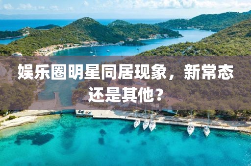 娱乐圈明星同居现象，新常态还是其他？