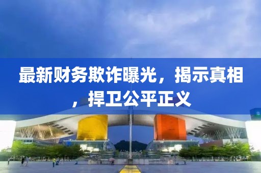 最新财务欺诈曝光，揭示真相，捍卫公平正义