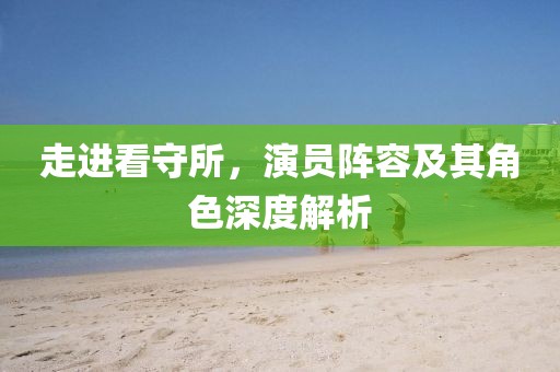 走进看守所，演员阵容及其角色深度解析