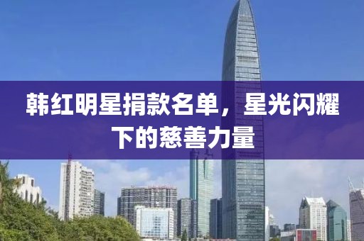 韩红明星捐款名单，星光闪耀下的慈善力量