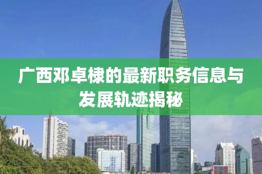 广西邓卓棣的最新职务信息与发展轨迹揭秘