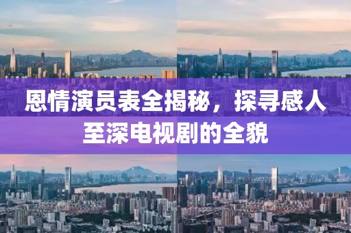 恩情演员表全揭秘，探寻感人至深电视剧的全貌