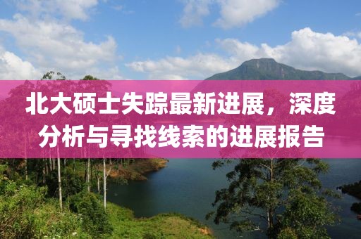 北大硕士失踪最新进展，深度分析与寻找线索的进展报告