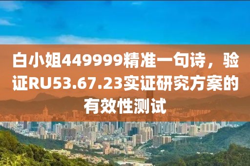 白小姐449999精准一句诗，验证RU53.67.23实证研究方案的有效性测试