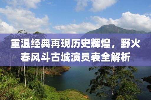 重温经典再现历史辉煌，野火春风斗古城演员表全解析
