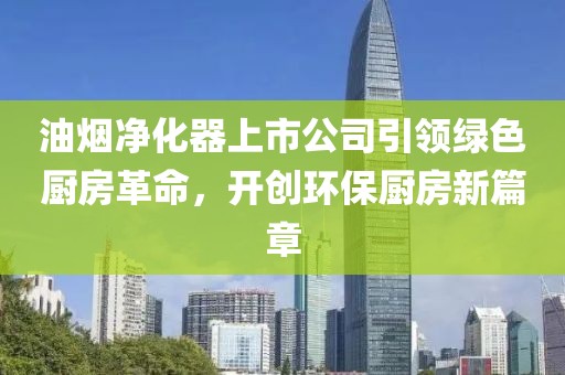 油烟净化器上市公司引领绿色厨房革命，开创环保厨房新篇章