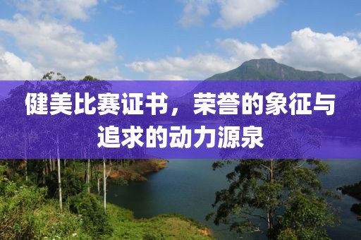 健美比赛证书，荣誉的象征与追求的动力源泉