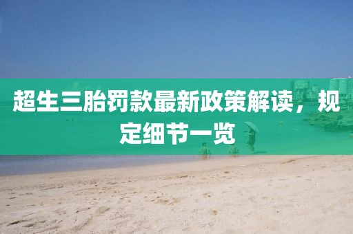 超生三胎罚款最新政策解读，规定细节一览