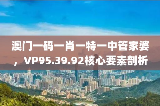 澳门一码一肖一特一中管家婆，VP95.39.92核心要素剖析