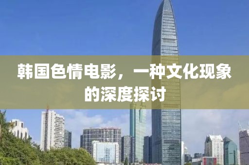 韩国色情电影，一种文化现象的深度探讨