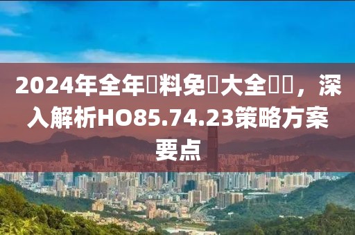 2024年全年資料免費大全優勢，深入解析HO85.74.23策略方案要点