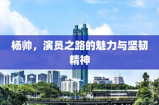 杨帅，演员之路的魅力与坚韧精神