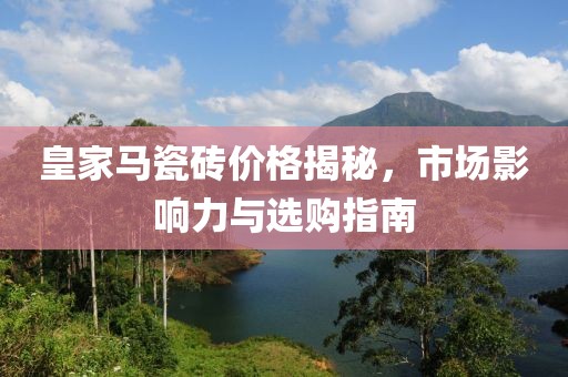 皇家马瓷砖价格揭秘，市场影响力与选购指南