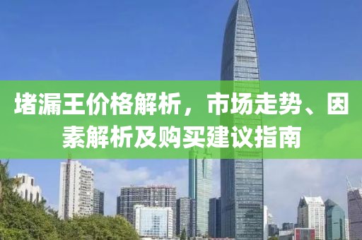 堵漏王价格解析，市场走势、因素解析及购买建议指南
