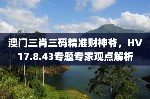 澳门三肖三码精准财神爷，HV17.8.43专题专家观点解析
