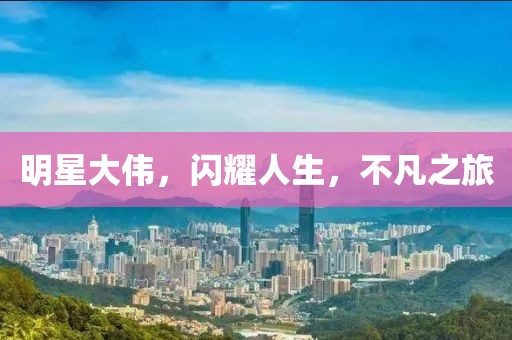 明星大伟，闪耀人生，不凡之旅