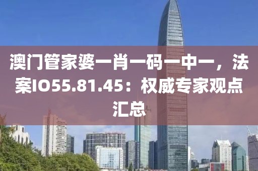 澳门管家婆一肖一码一中一，法案IO55.81.45：权威专家观点汇总