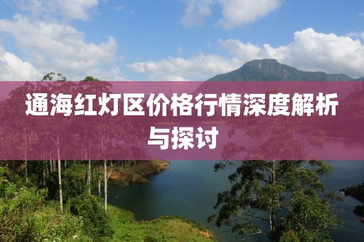 通海红灯区价格行情深度解析与探讨