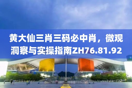 黄大仙三肖三码必中肖，微观洞察与实操指南ZH76.81.92