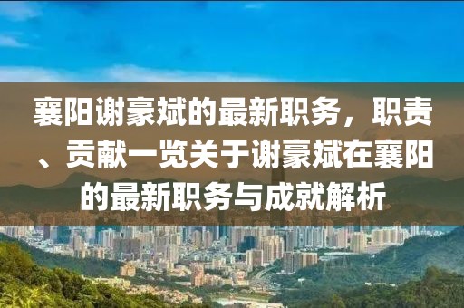襄阳谢豪斌的最新职务，职责、贡献一览关于谢豪斌在襄阳的最新职务与成就解析