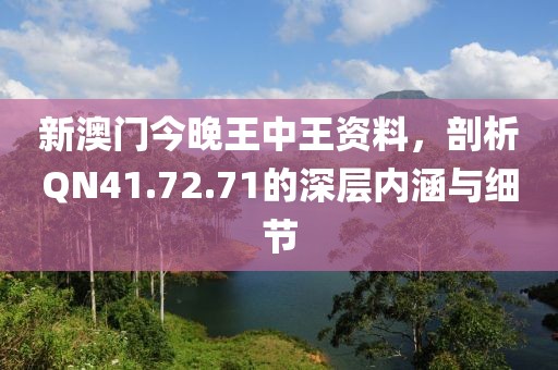 新澳门今晚王中王资料，剖析QN41.72.71的深层内涵与细节