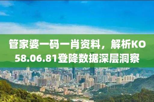 管家婆一码一肖资料，解析KO58.06.81登降数据深层洞察