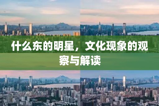 什么东的明星，文化现象的观察与解读