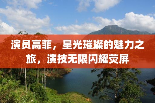 演员高菲，星光璀璨的魅力之旅，演技无限闪耀荧屏