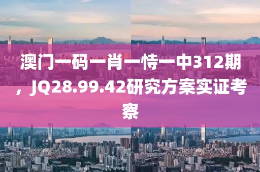 澳门一码一肖一恃一中312期，JQ28.99.42研究方案实证考察