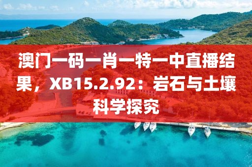 澳门一码一肖一特一中直播结果，XB15.2.92：岩石与土壤科学探究