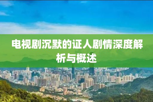 电视剧沉默的证人剧情深度解析与概述