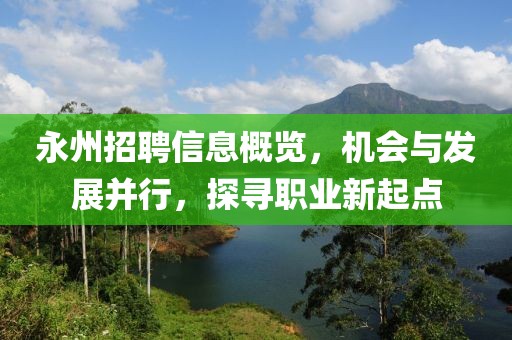永州招聘信息概览，机会与发展并行，探寻职业新起点